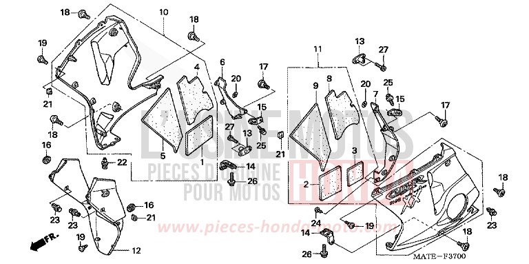 LOWER COWL for Super Blackbird IRON NAIL SILVER METALLIC-U (NH167D) from 2006